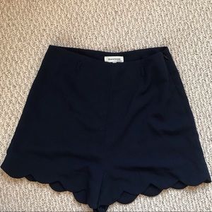 High-Waisted, Scalloped Short Shorts